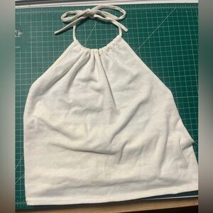 Vtg Y2K No Boundaries White Halter Crop Top Y2K, Size Medium- XL, Stretchy